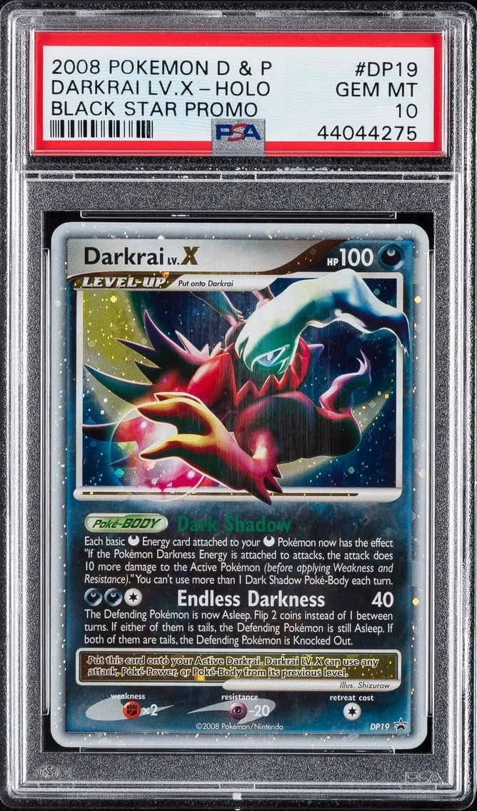 2008 #DP19 DARKRAI LV.X-HOLO PSA 10 POKEMON DIAMOND & PEARL BLACK STAR PROMO