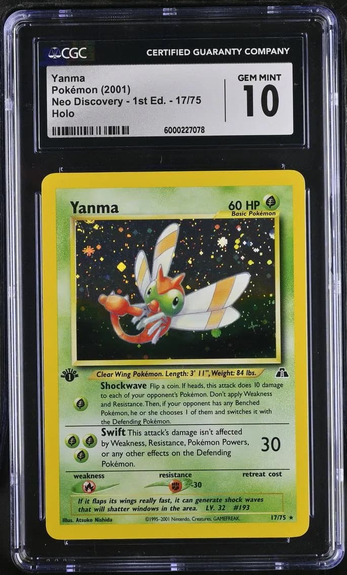 2001 #17 Yanma CGC 10 Neo Discovery - 1st Edition - English