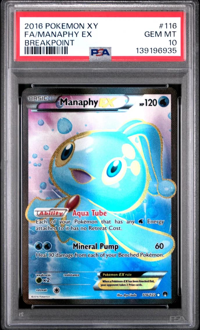 2016 #116 Full Art/Manaphy EX PSA 10 XY Breakpoint