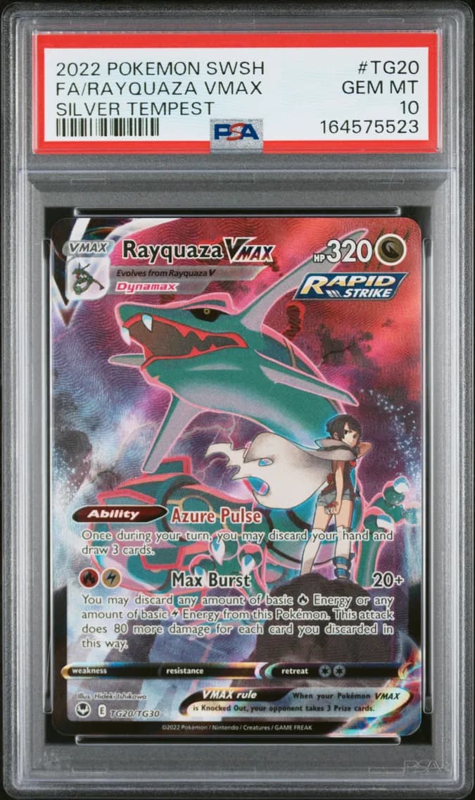 2022 #TG20 Full Art/Rayquaza Vmax PSA 10 Sword & Shield Silver Tempest