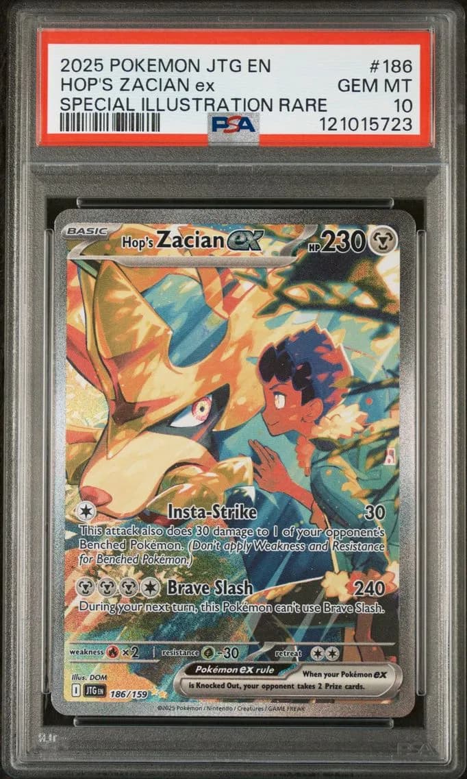 2025 #186 Hop's Zacian EX PSA 10 Jtg EN-Journey Together