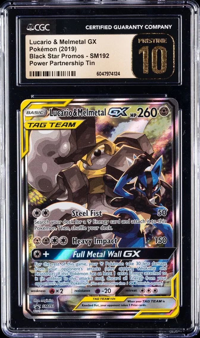 2019 #SM192 Full Art/Lucario & Melmetal GX CGC 10 Pristine SM Black Star Promo Pokemon