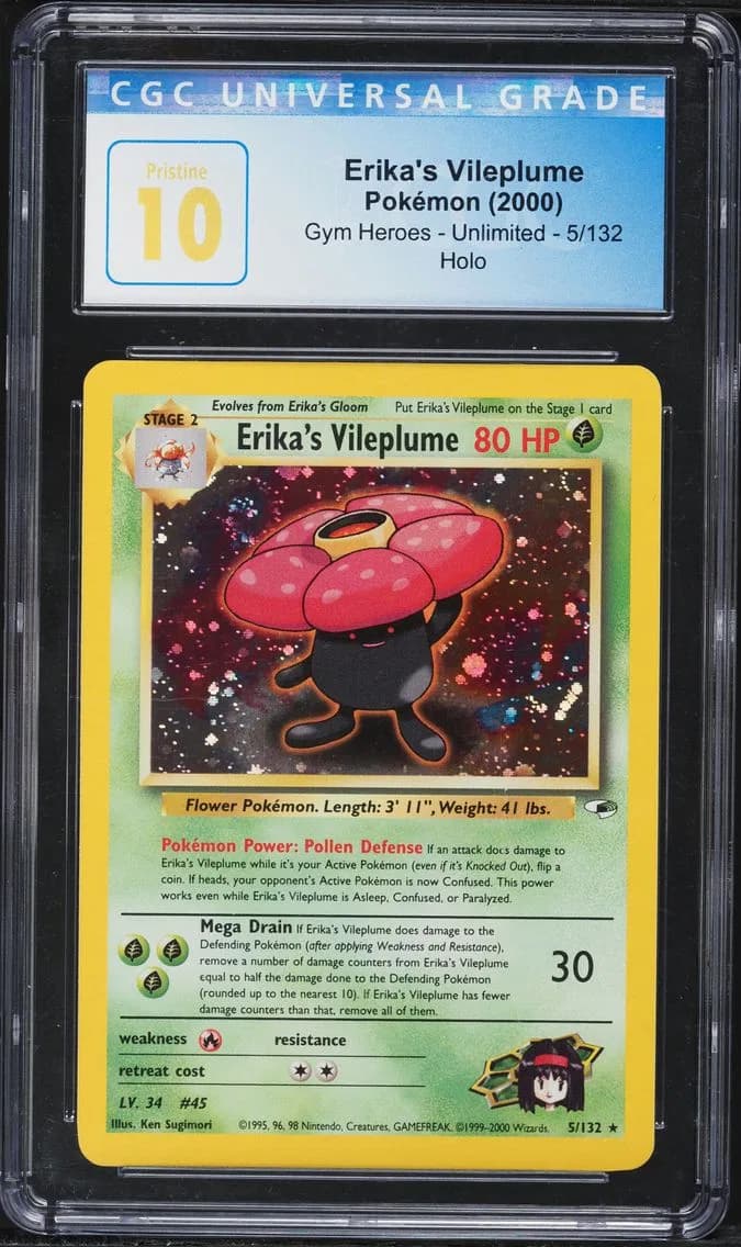 2000 #5 Erika's Vileplume CGC 10 Pristine Gym Heroes Pokemon