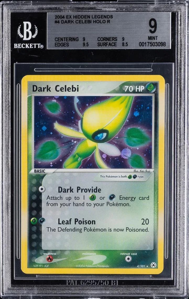 2004 #4 Dark Celebi-Holo BGS 9 EX Hidden Legends Pokemon