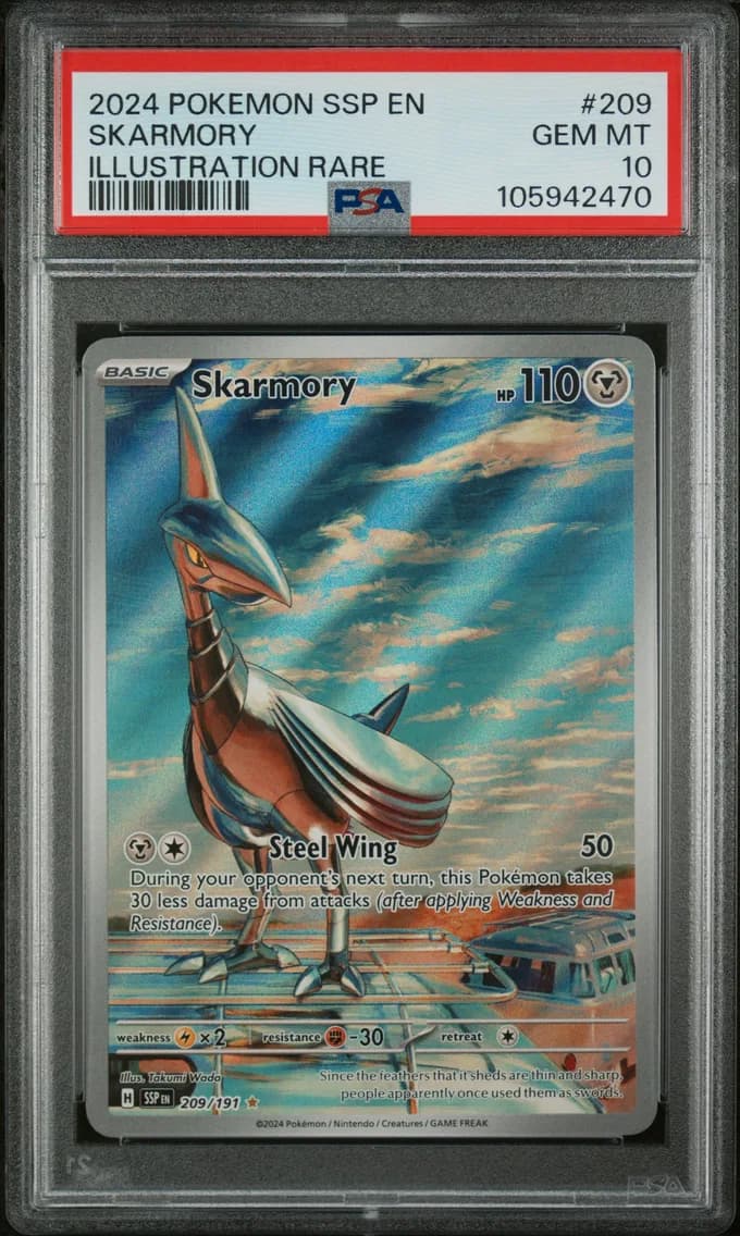 2024 #209 Skarmory PSA 10 Ssp EN-Surging Sparks