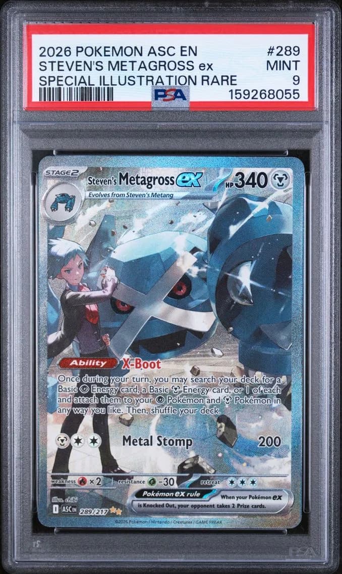 2026 #289 Steven's Metagross EX PSA 9 Asc EN-Ascended Heroes