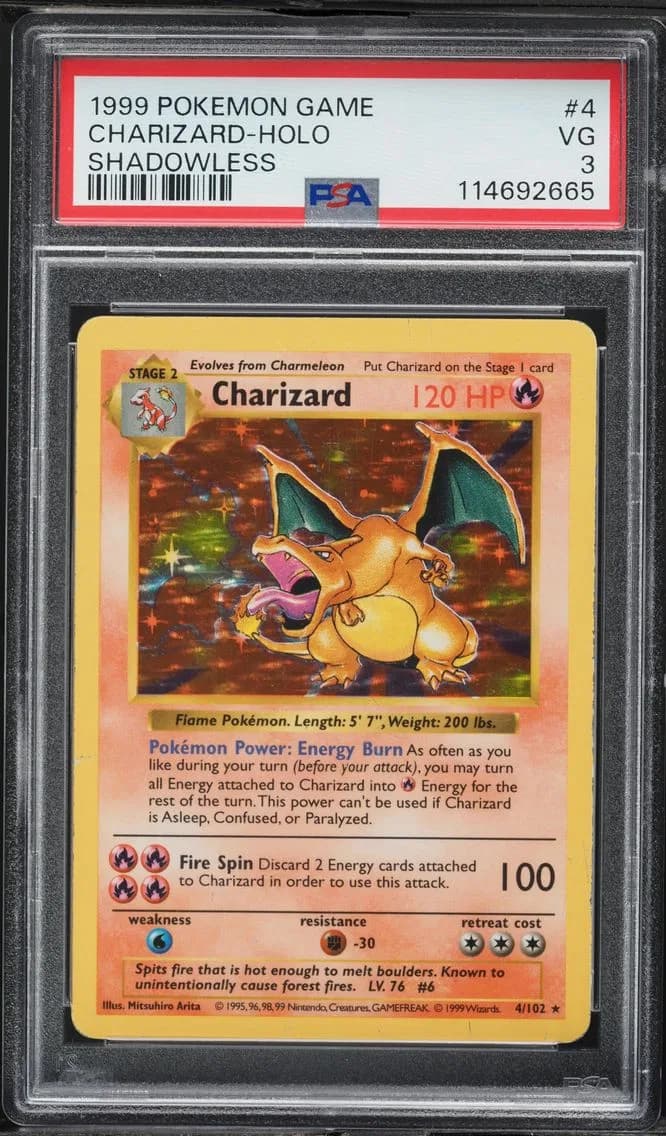 1999 #4 Charizard-Holo PSA 3 Game Pokemon