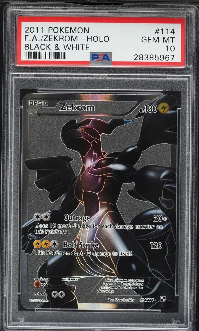 2011 #114 Full Art/Zekrom PSA 10 Black & White Pokemon