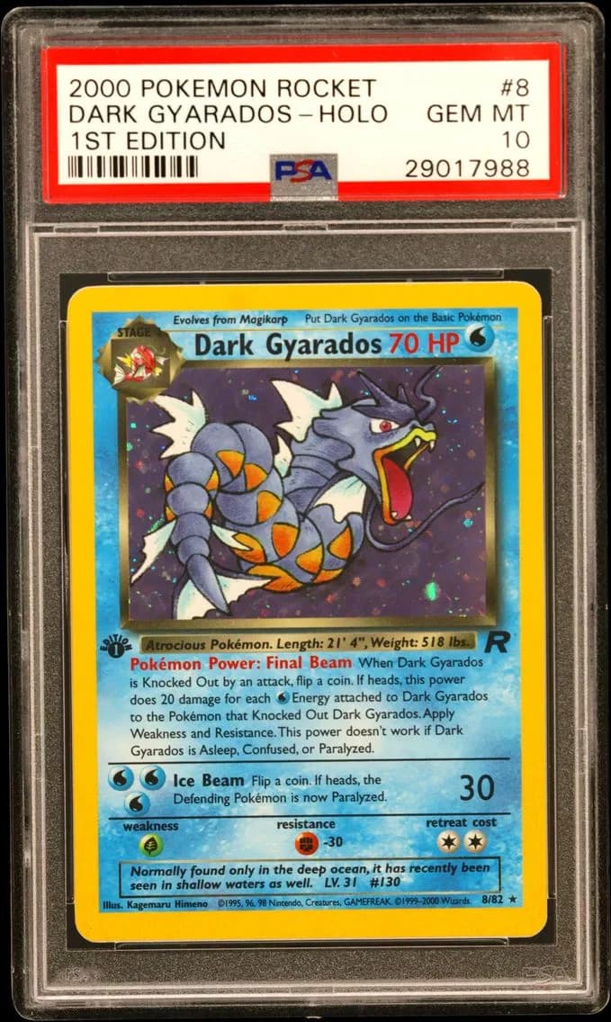 2000 #8 Dark Gyarados-Holo 1st Edition PSA 10 Rocket