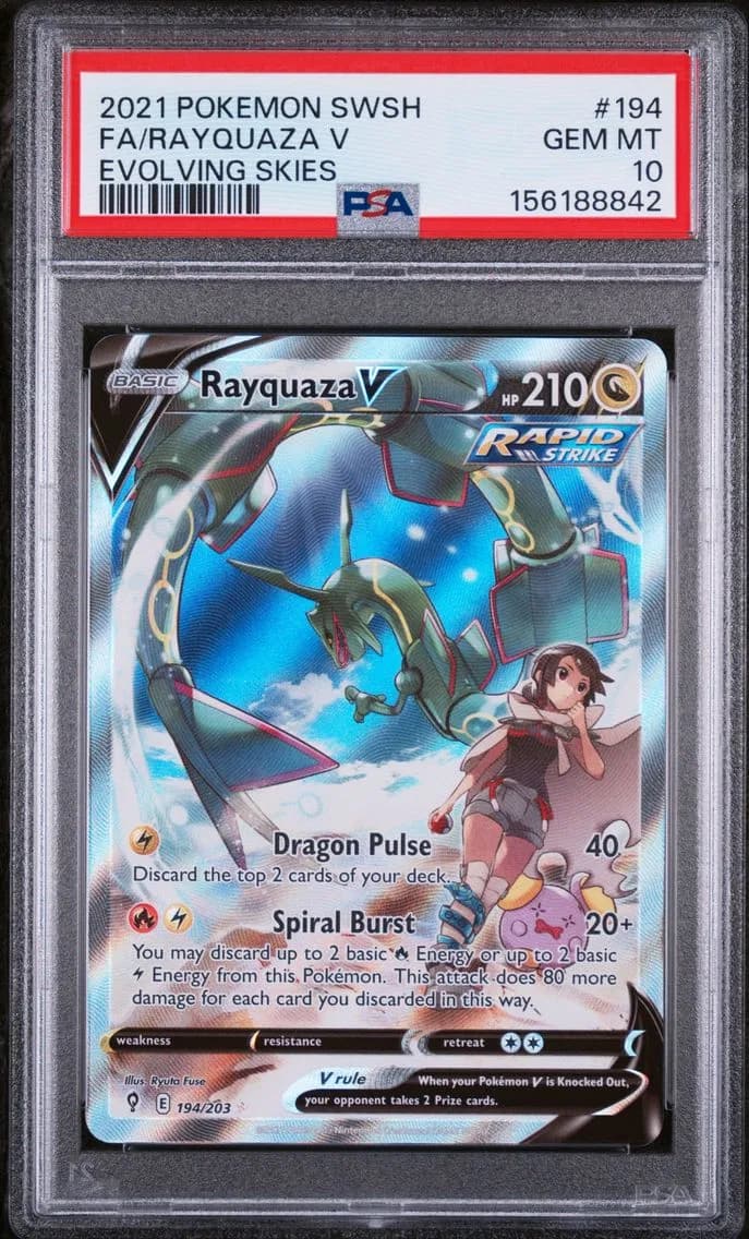 2021 #194 Full Art/Rayquaza V PSA 10 Sword & Shield Evolving Skies