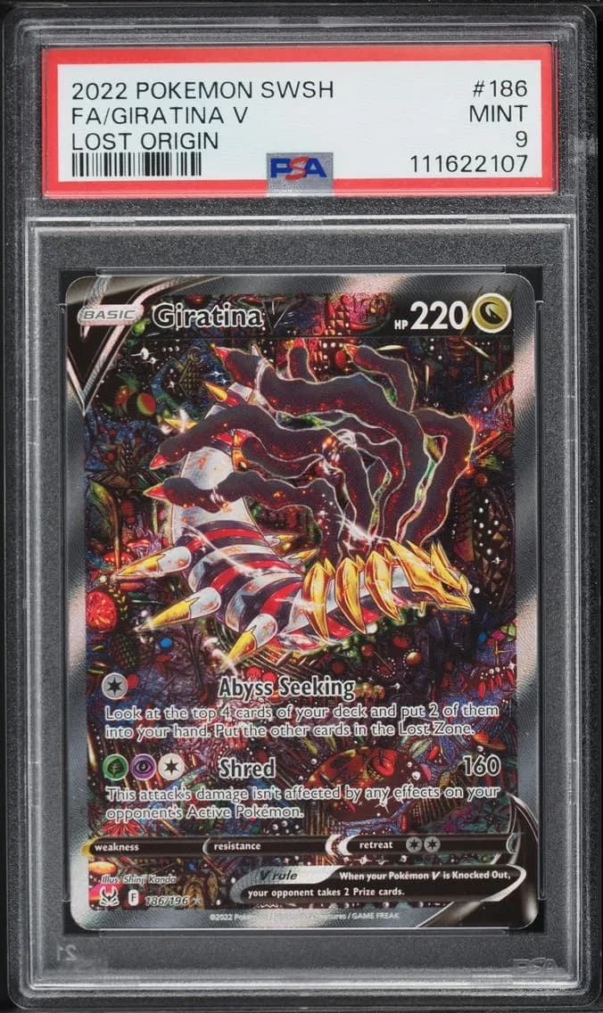 2022 #186 Full Art/Giratina V PSA 9 Sword & Shield Lost Origin Pokemon