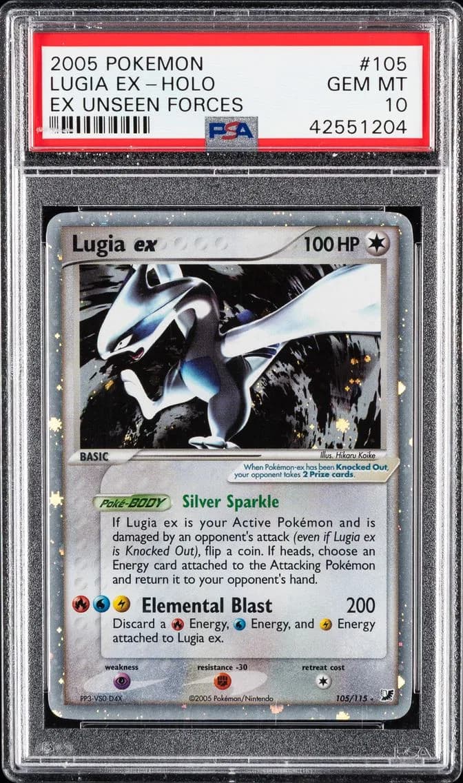 2005 #105 LUGIA EX-HOLO PSA 10 POKEMON EX UNSEEN FORCES