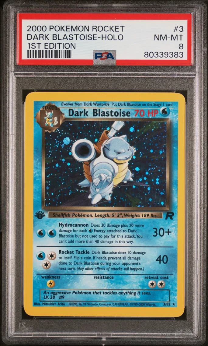 2000 #3 Dark Blastoise-Holo 1st Edition PSA 8 Rocket