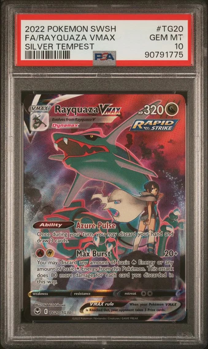 2022 #TG20 Full Art/Rayquaza Vmax PSA 10 Sword & Shield Silver Tempest Pokemon