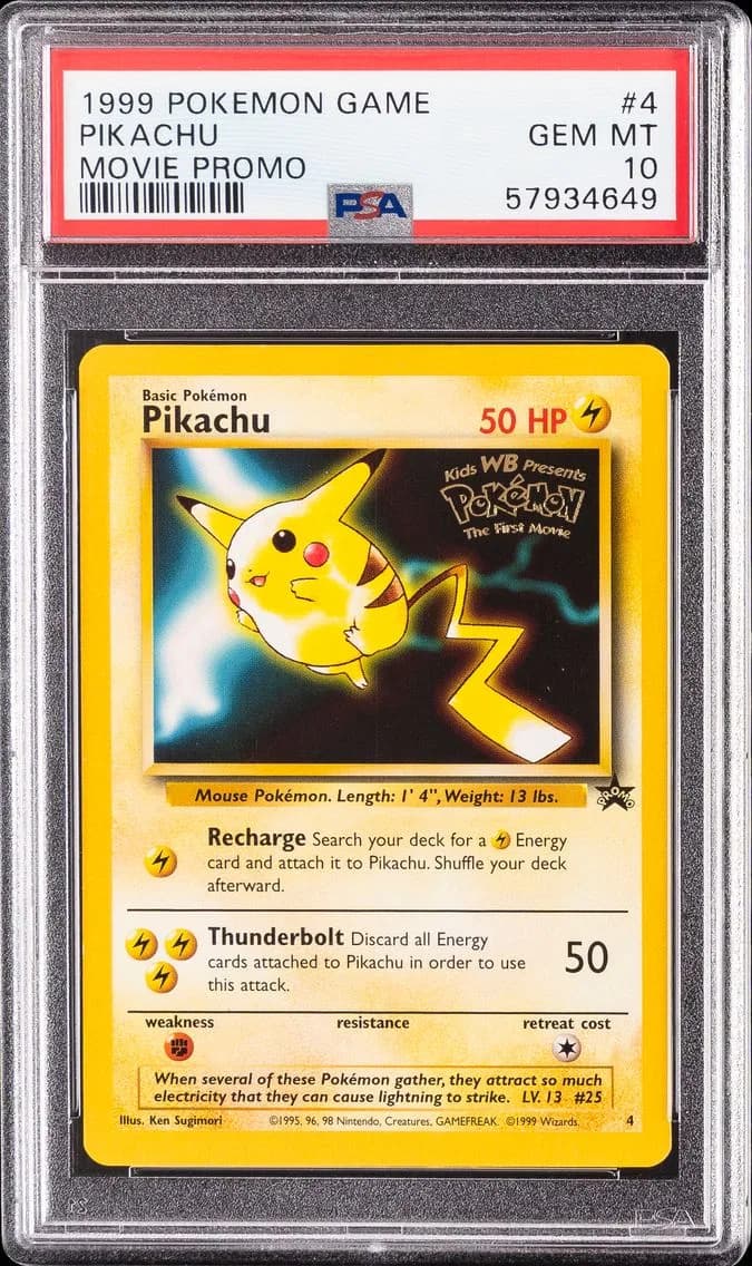 1999 #4 Pikachu PSA 10 Game Movie Pokemon