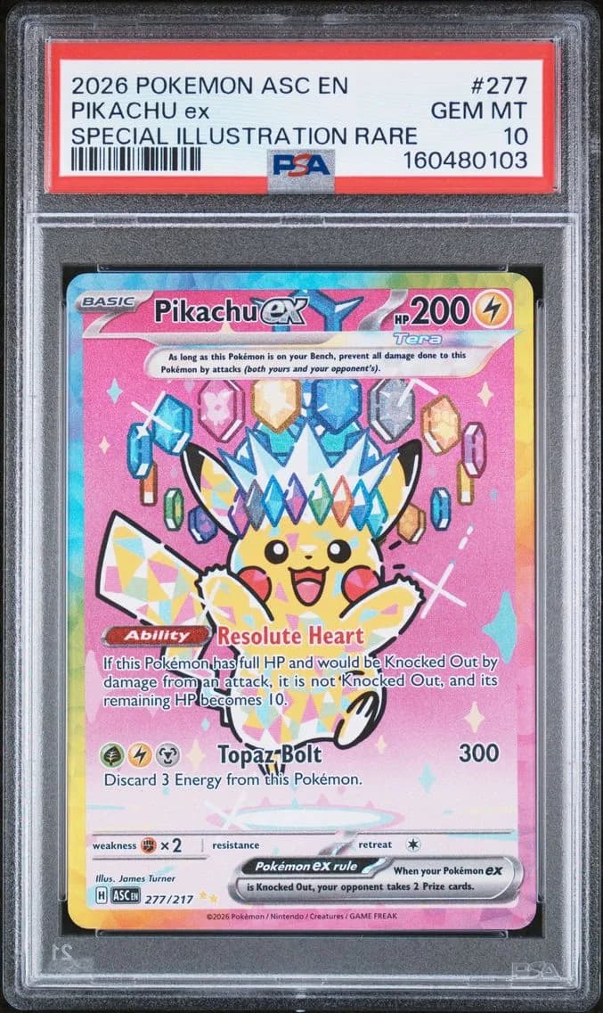 2026 #277 Pikachu EX PSA 10 Asc EN-Ascended Heroes