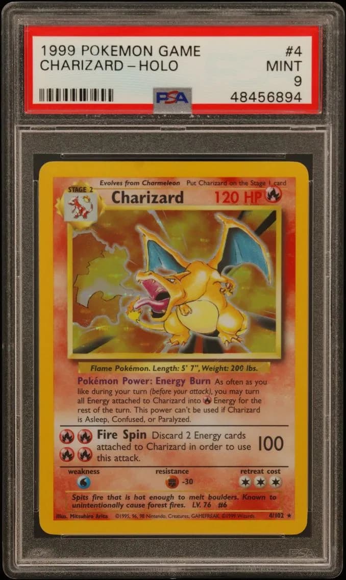 1999 #4 Charizard-Holo PSA 9 Game