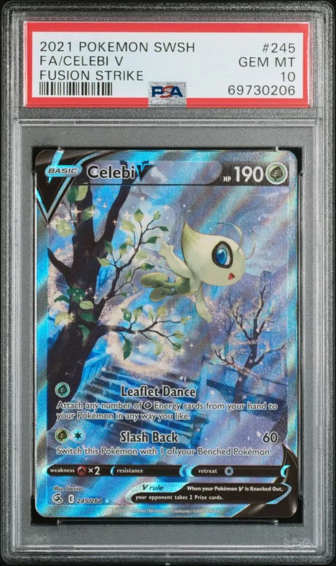 2021 #245 Full Art/Celebi V PSA 10 Sword & Shield Fusion Strike