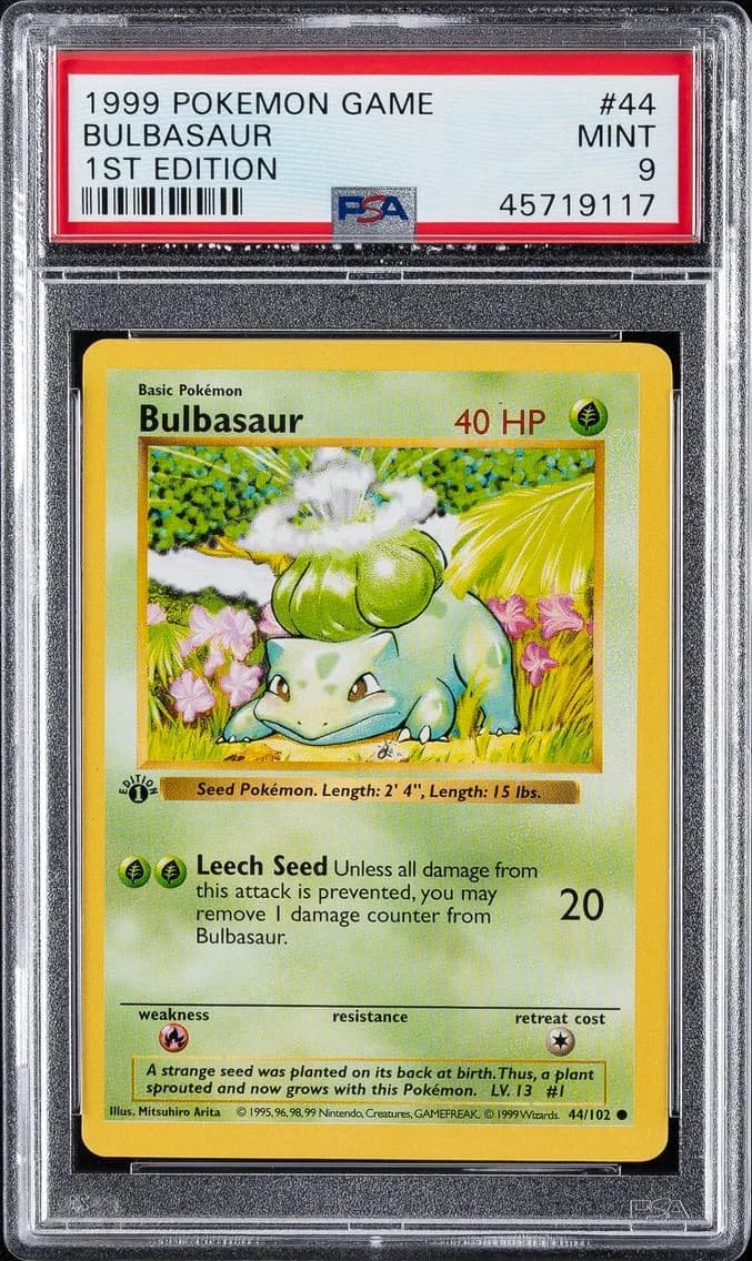 1999 #44 BULBASAUR PSA 9 POKEMON GAME | 1ST EDITION
