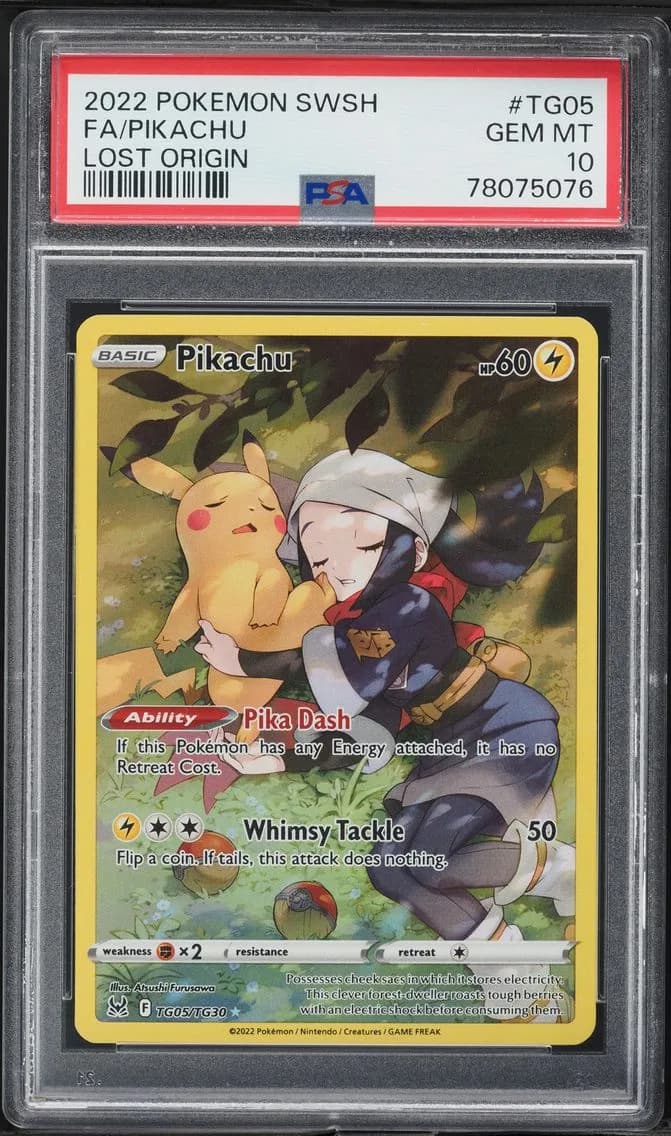 2022 #TG05 Full Art/Pikachu PSA 10 Sword & Shield Lost Origin Pokemon