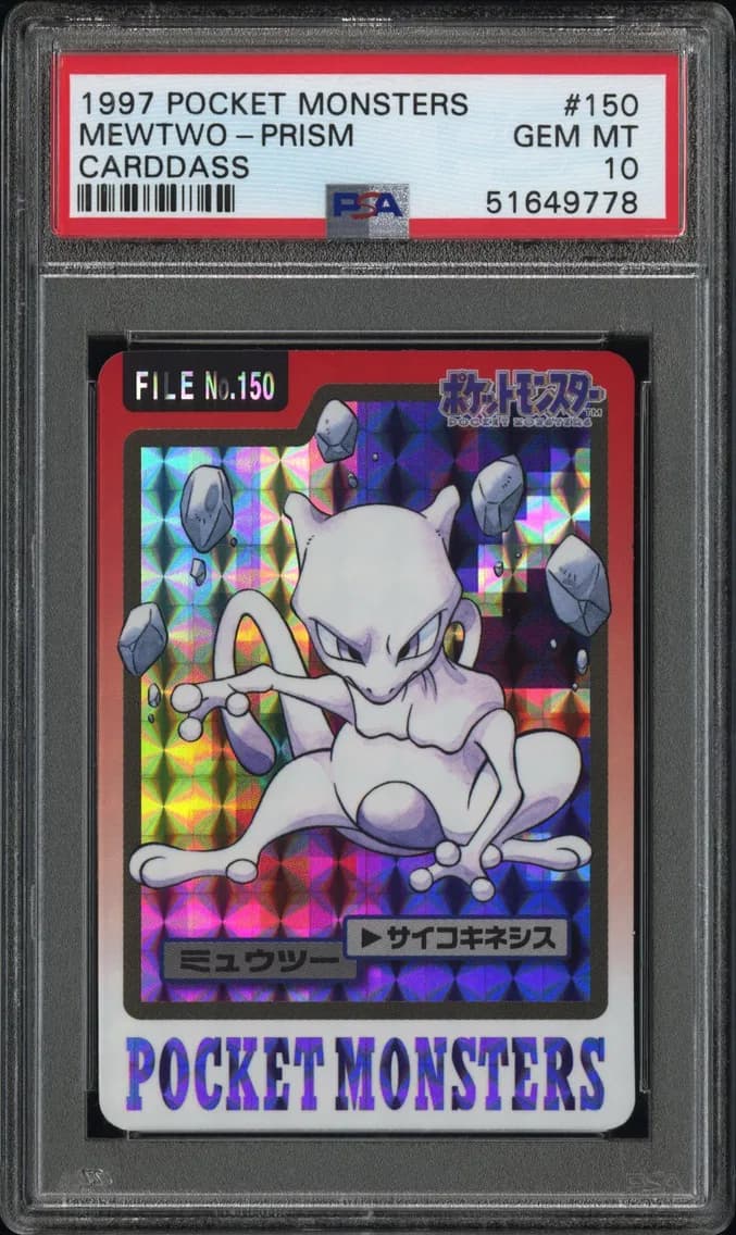 1997 #150 Mewtwo-Prism PSA 10 Pocket Monsters Carddass