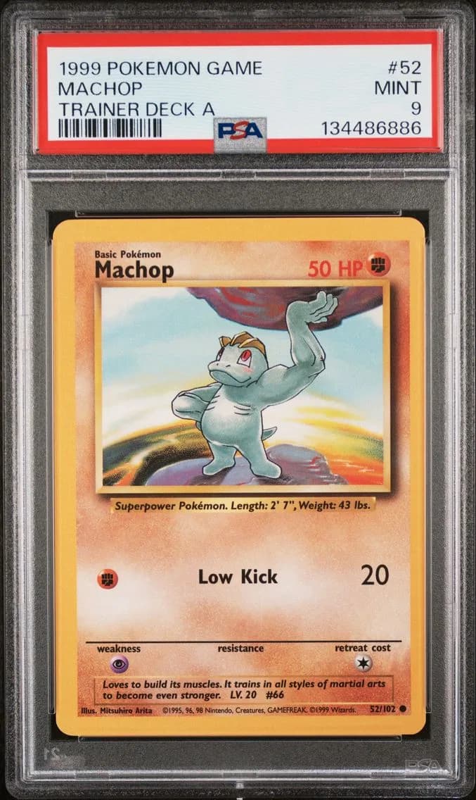 1999 #52 Machop PSA 9 Game Pokemon