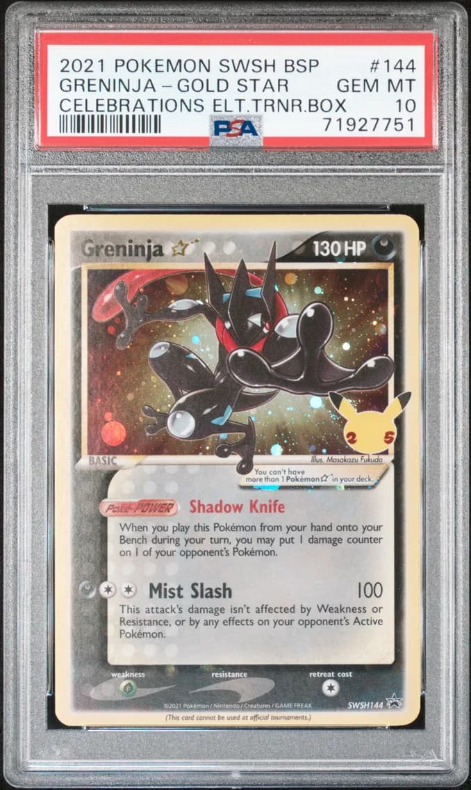 2021 #144 Greninja-Gold Star PSA 10 Swsh Black Star Promo