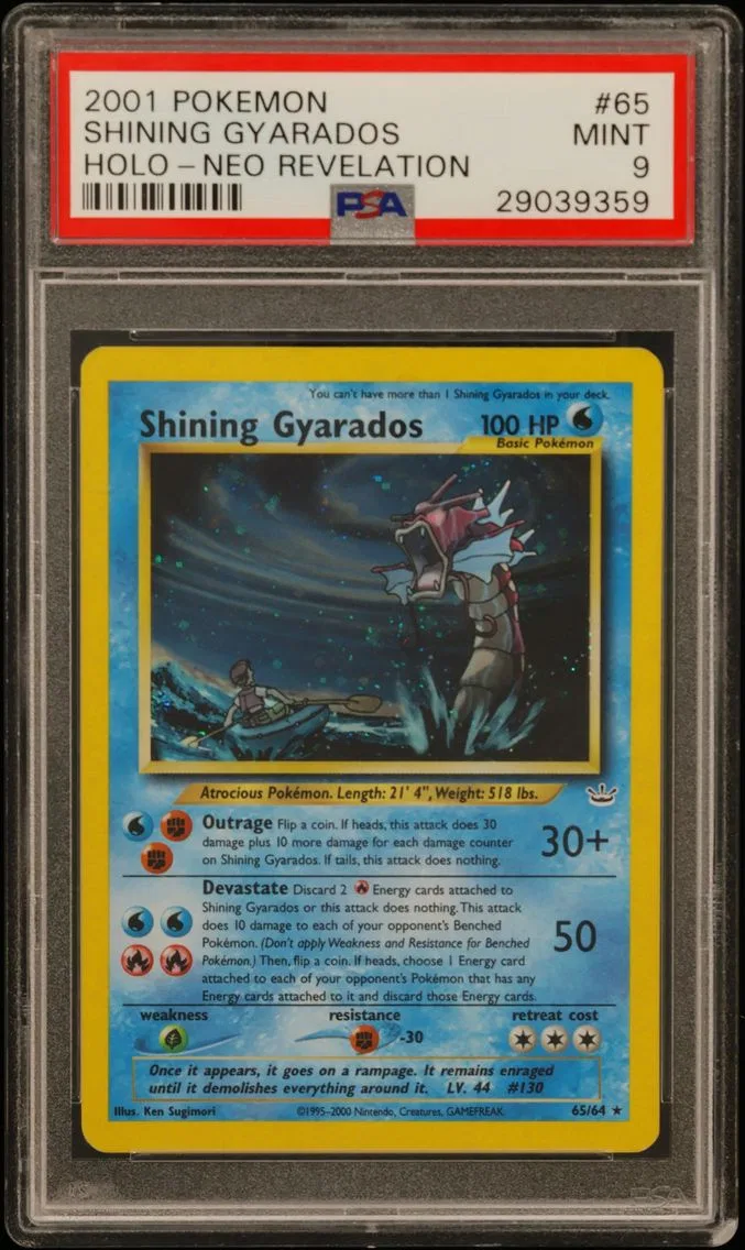 2001 #65 Shining Gyarados-Holo PSA 9 Neo Revelation