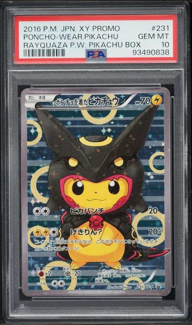 2016 #231 Poncho-Wearing Pikachu PSA 10 Japanese XY Promo Pokemon