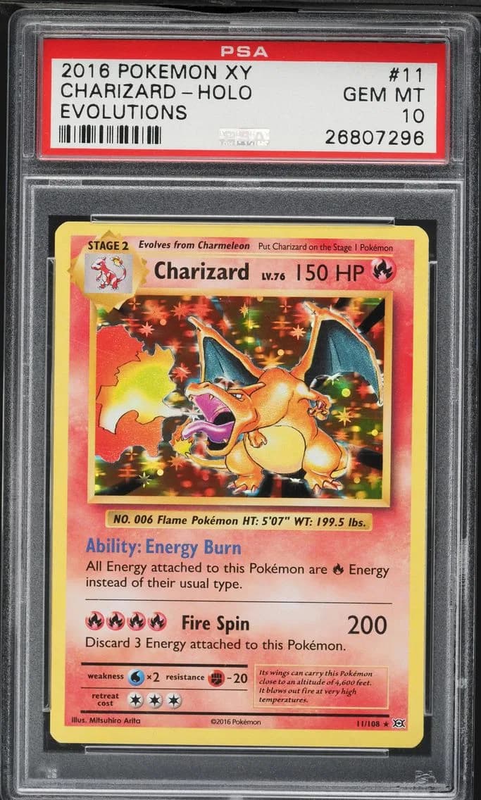 2016 #11 Charizard-Holo PSA 10 XY Evolutions Pokemon