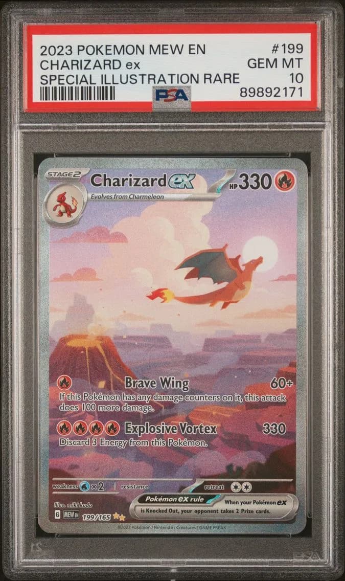 2023 #199 Charizard EX PSA 10 Mew EN-151 Pokemon