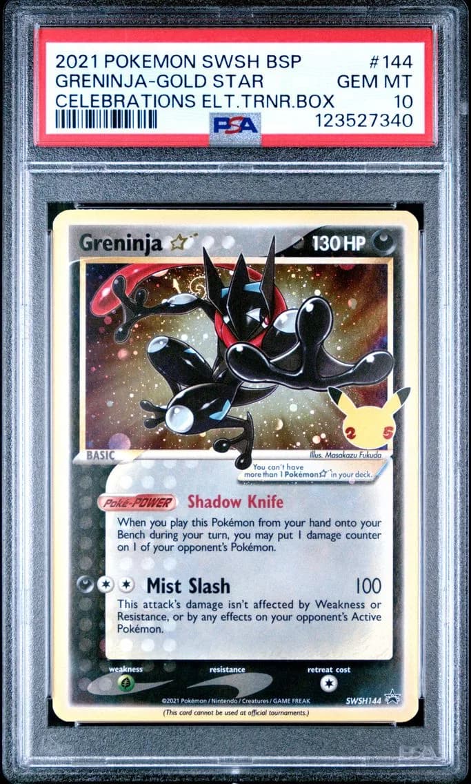 2021 #144 Greninja-Gold Star PSA 10 Swsh Black Star Promo