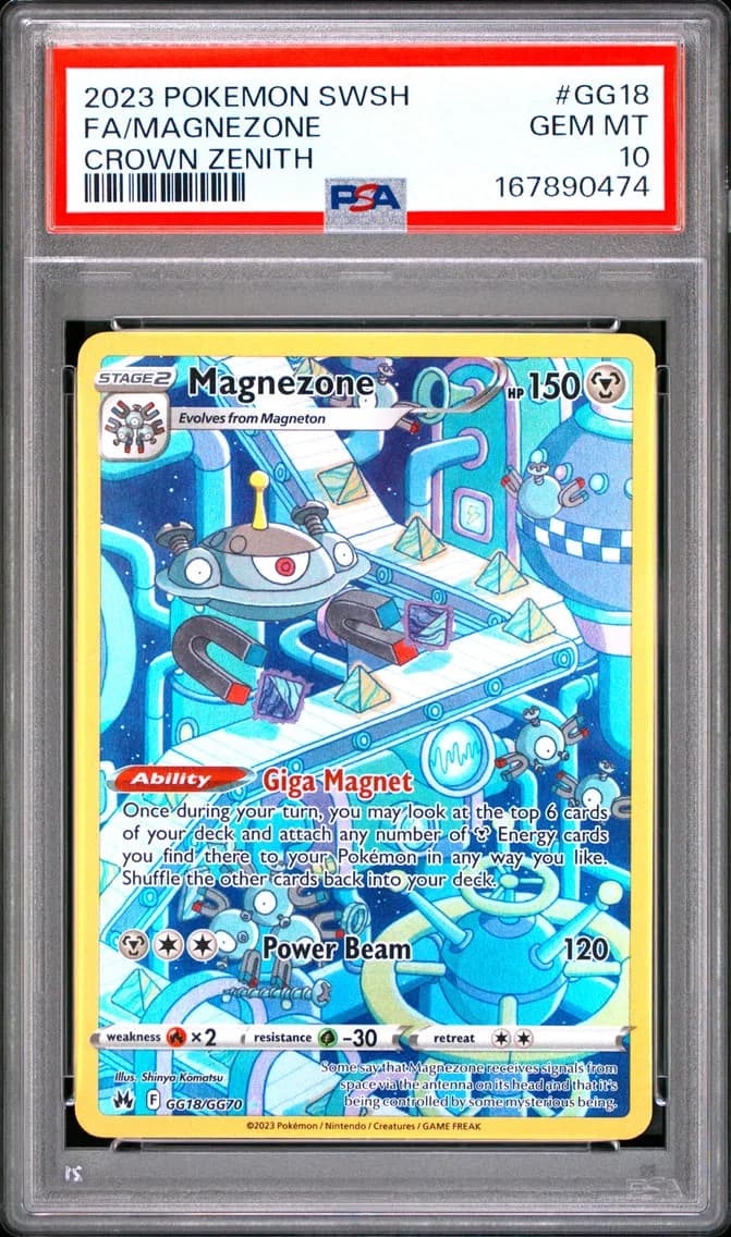 2023 #GG18 Full Art/Magnezone PSA 10 Sword and Shield Crown Zenith