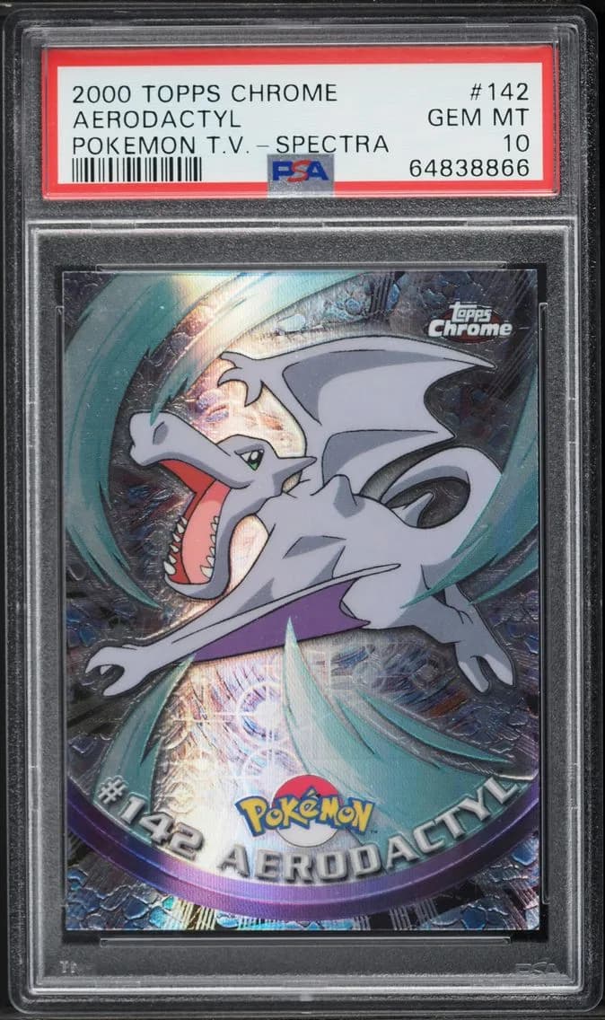 2000 #142 Aerodactyl PSA 10 Topps Chrome  T.V. Pokemon