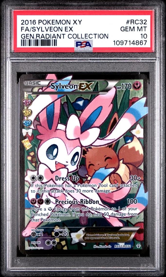 2016 #RC32 Full Art/Sylveon EX PSA 10 XY Generations Radiant Collection