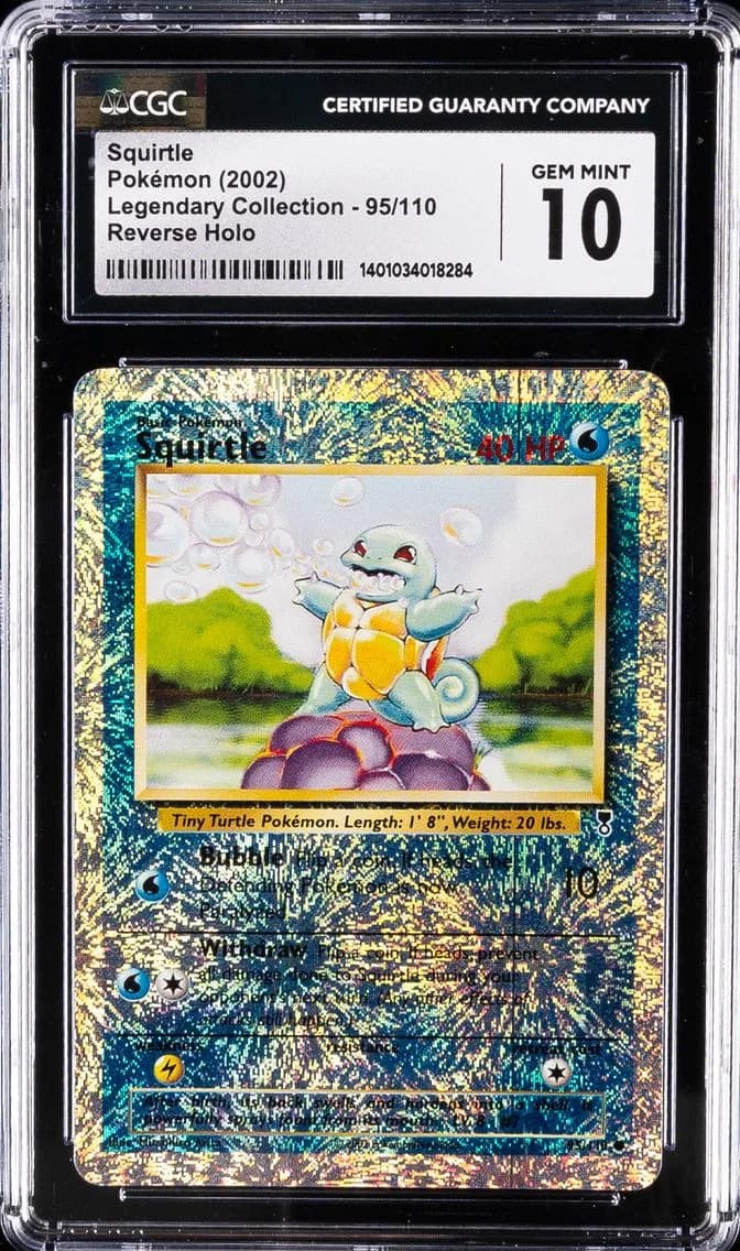 2002 #95 Squirtle-Reverse Foil CGC 10 Legendary Collection Pokemon