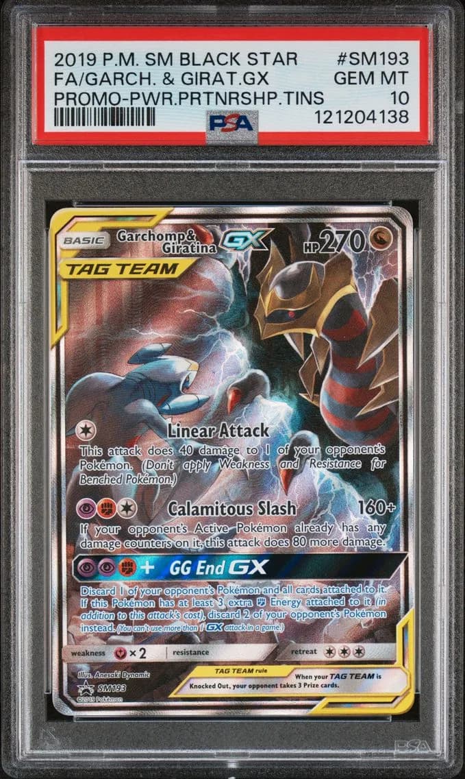 2019 #SM193 Full Art/Garchomp & Giratina GX PSA 10 SM Black Star Promo Pokemon