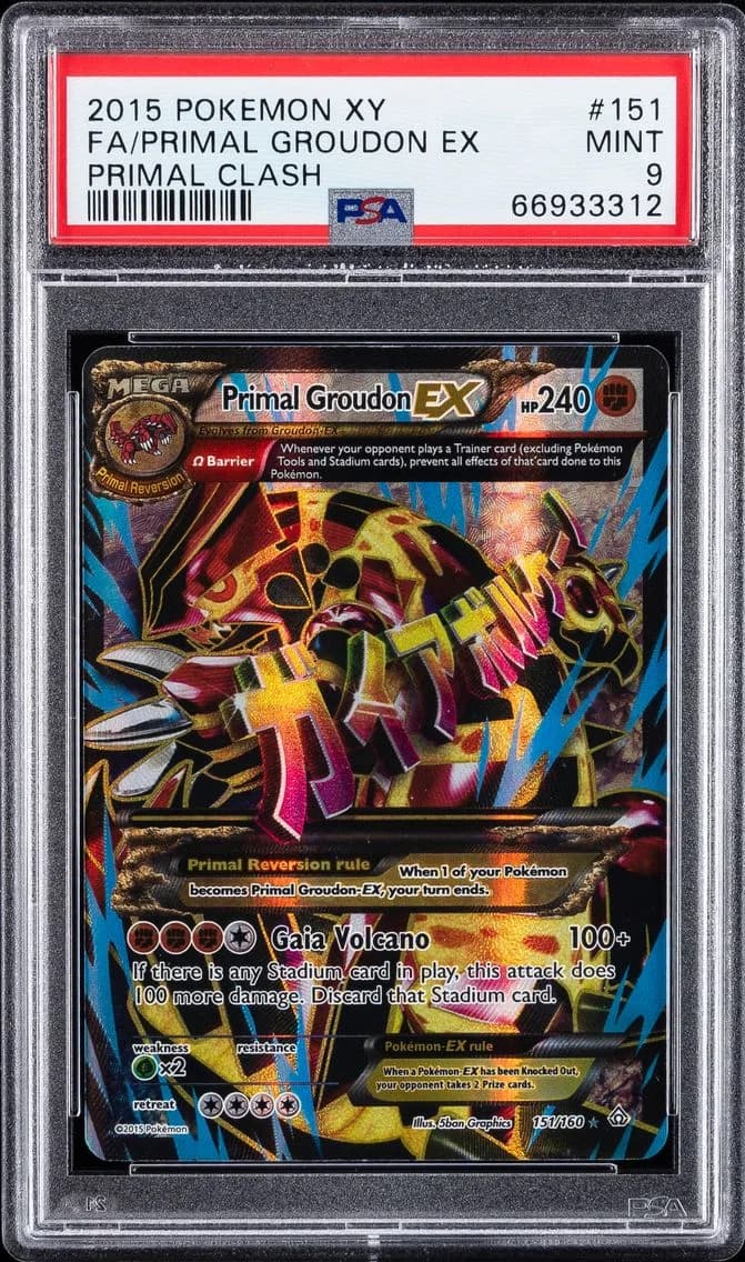 2015 #151 Full Art/Primal Groudon EX PSA 9 XY Primal Clash Pokemon