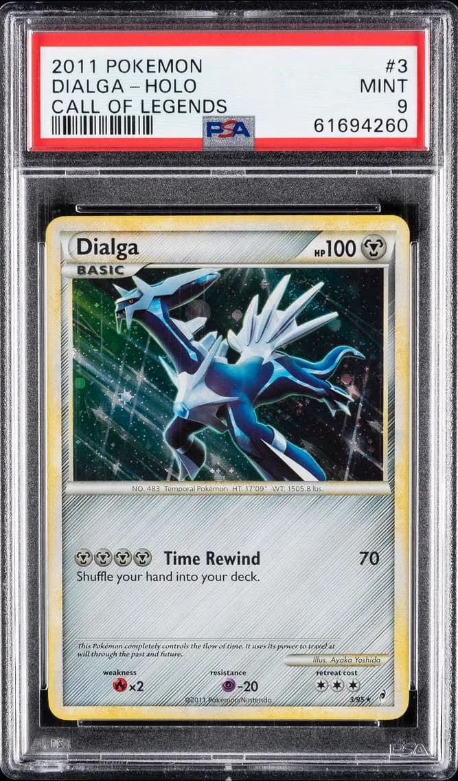 2011 #3 DIALGA-HOLO PSA 9 POKEMON CALL OF LEGENDS