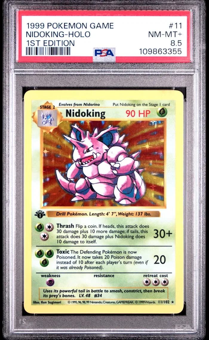 1999 #11 Nidoking-Holo 1st Edition PSA 8.5 Game