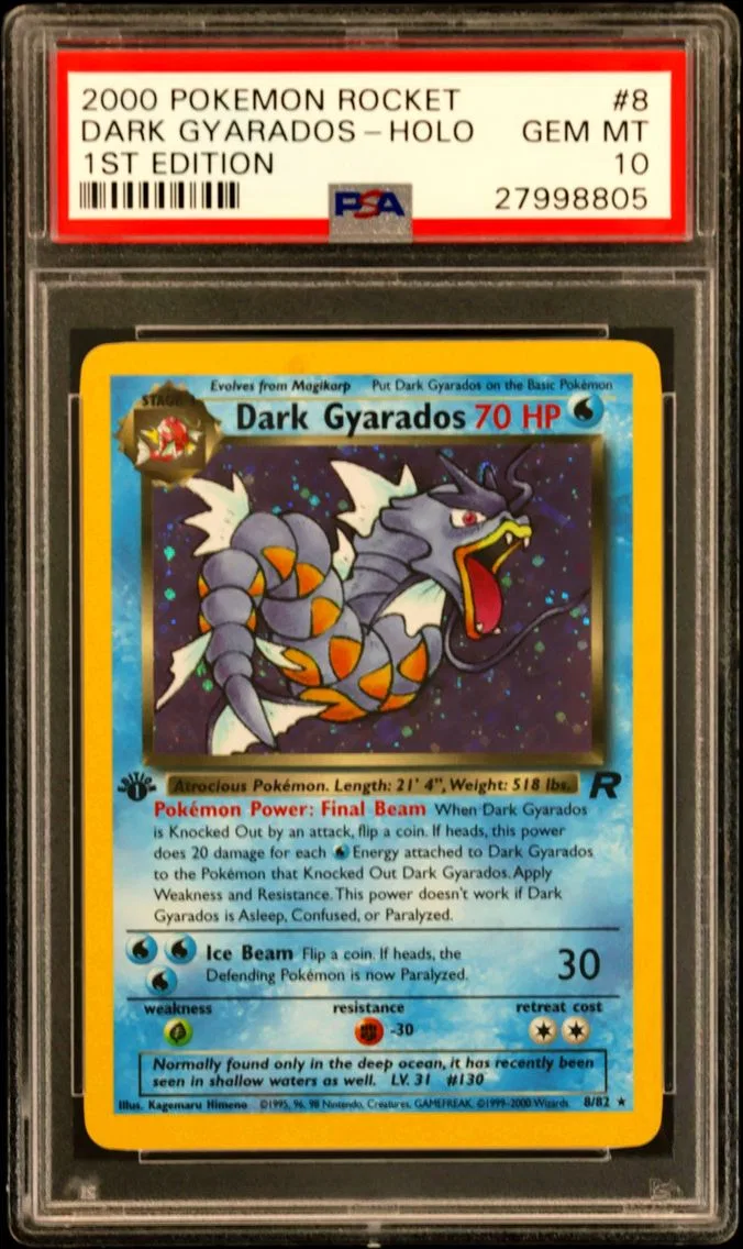 2000 #8 Dark Gyarados-Holo 1st Edition PSA 10 Rocket