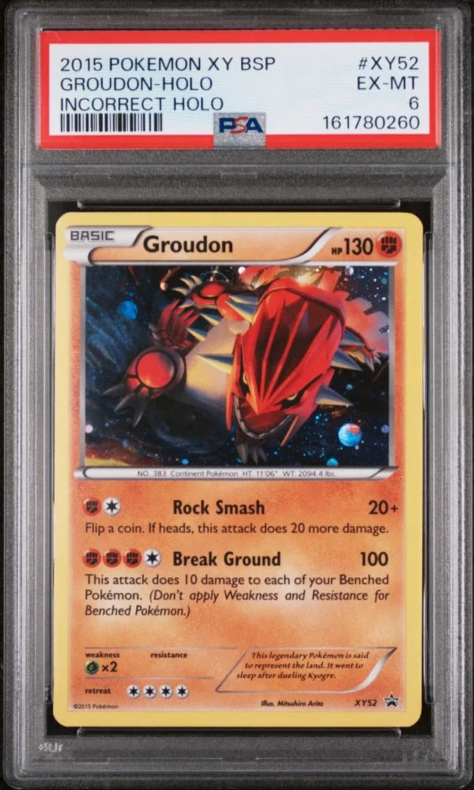 2015 #XY52 Groudon-Holo PSA 6 XY Black Star Promos