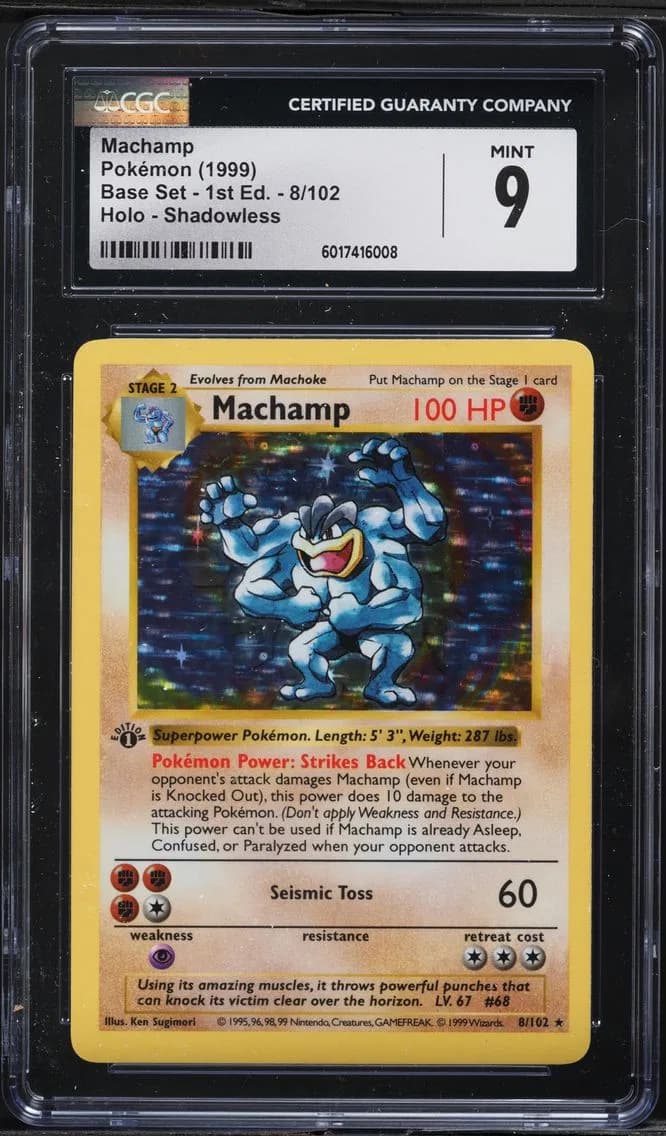 1999 #8 Machamp-Holo CGC 9 Game Pokemon