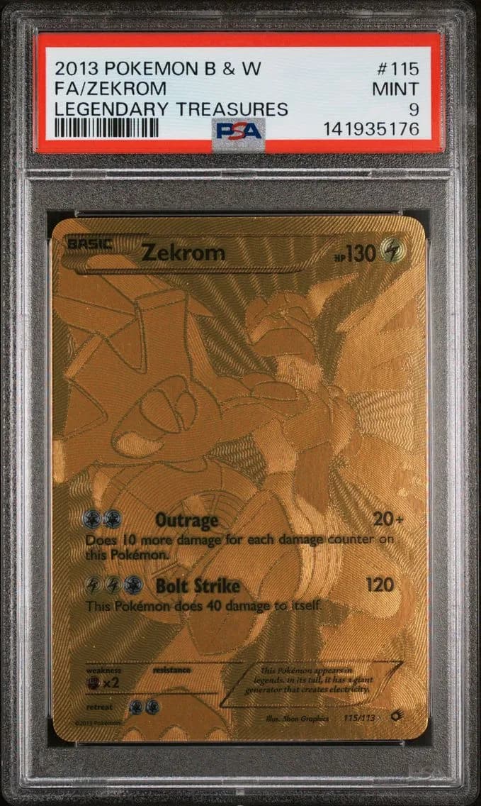 2013 #115 Full Art/Zekrom PSA 9 Black & White Legendary Treasures