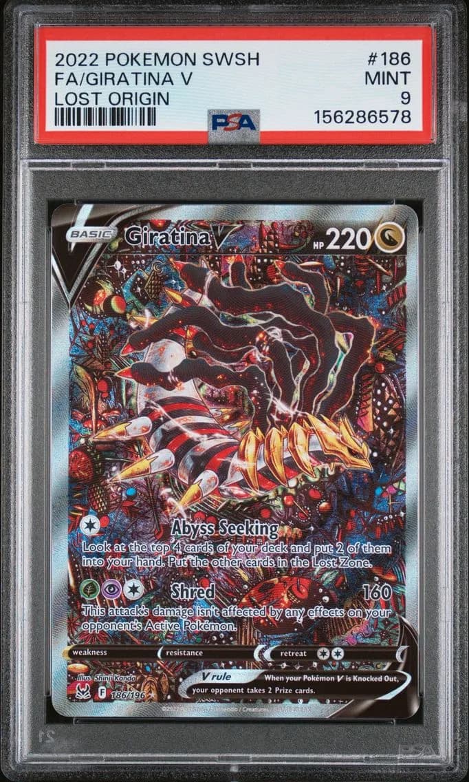 2022 #186 Full Art/Giratina V PSA 9 Sword & Shield Lost Origin