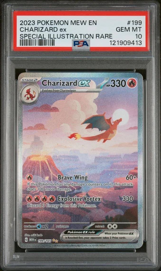 2023 #199 Charizard EX PSA 10 Mew EN-151