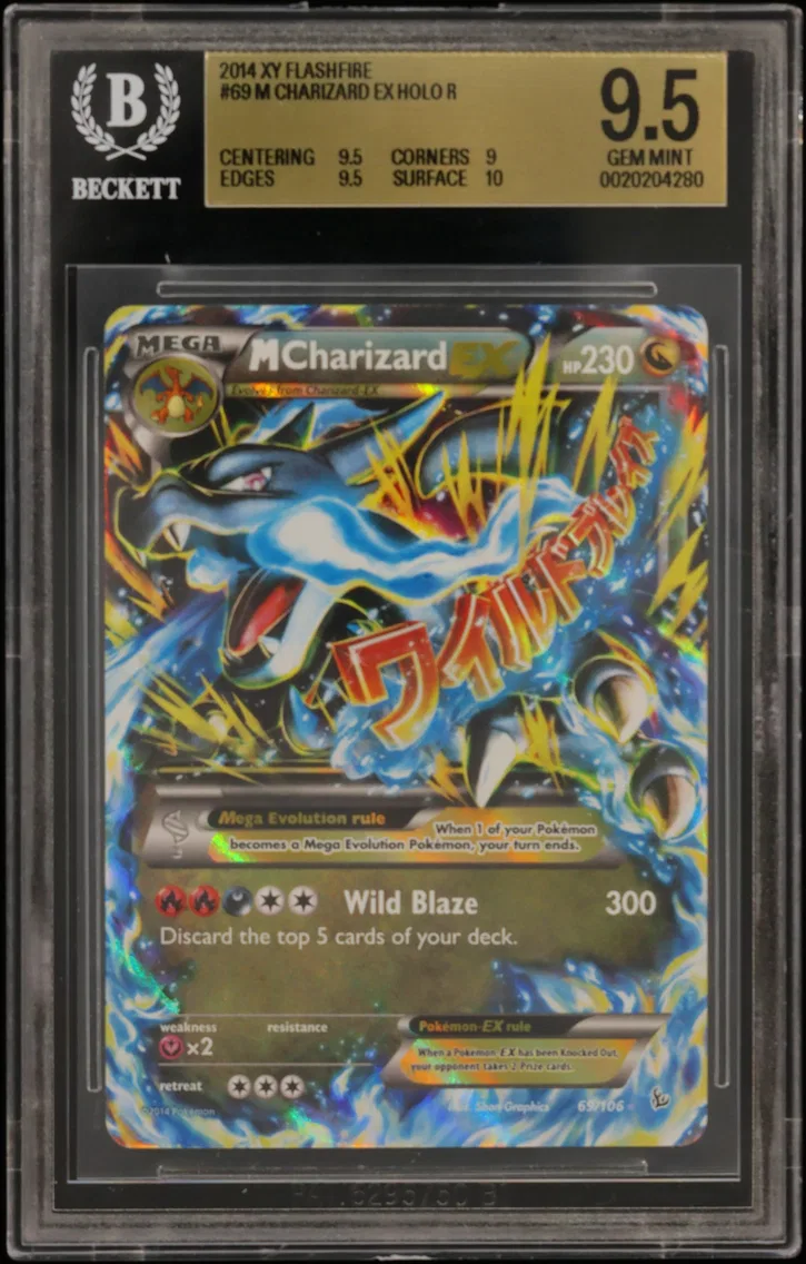 2014 #69 M Charizard EX HOLO R BGS 9.5 XY Flashfire