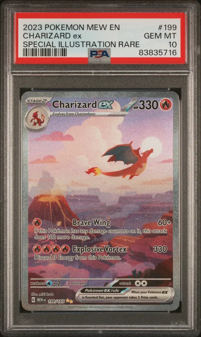 2023 #199 Charizard EX PSA 10 Mew EN-151