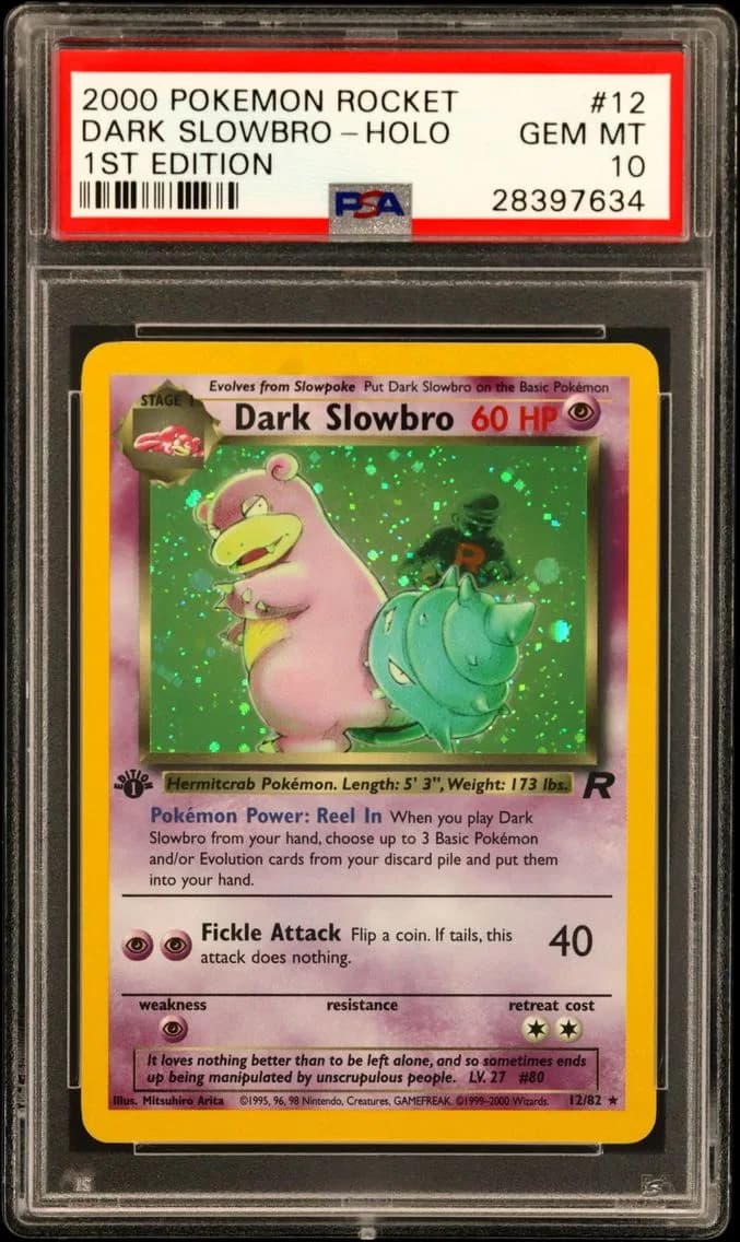 2000 #12 Dark Slowbro-Holo 1st Edition PSA 10 Rocket