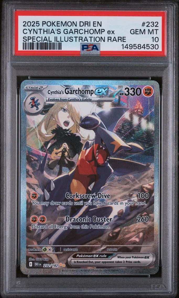 2025 #232 Cynthia's Garchomp EX PSA 10 Dri EN-Destined Rivals